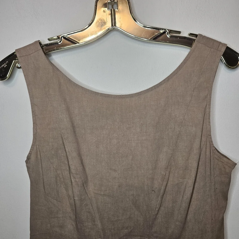 NWT Theory Kaien W Beige Linen Blend Fit & Flare Mini Dress Size 6 - Picture 4 of 14